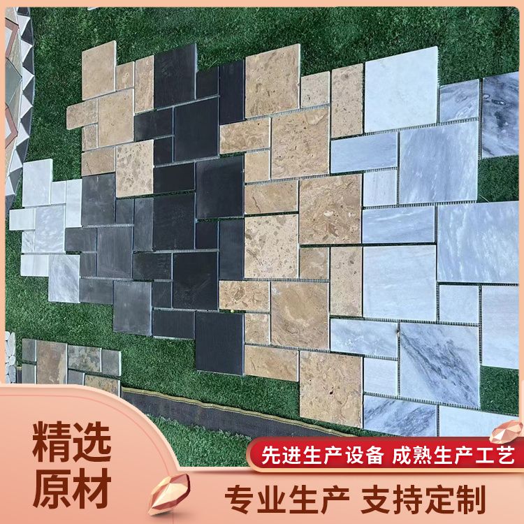 Outdoor garden, villa, courtyard, floor tile, gardening brick ring, circular pastoral feng shui plate, flower inlaid, and Mingrui