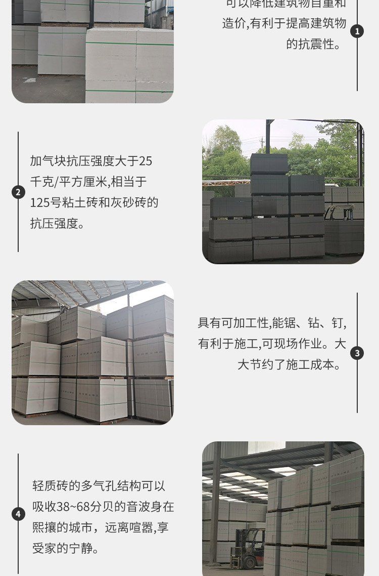 Huini Building Autoclaved Concrete Aerated Block Lightweight Brick Fire Insulation Block Partition Wall Customizable