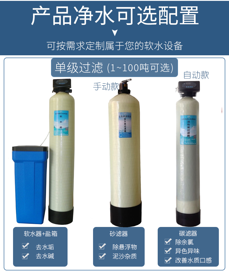 Large industrial water purifier, tap water well water filter, groundwater softener, boiler softened water treatment equipment