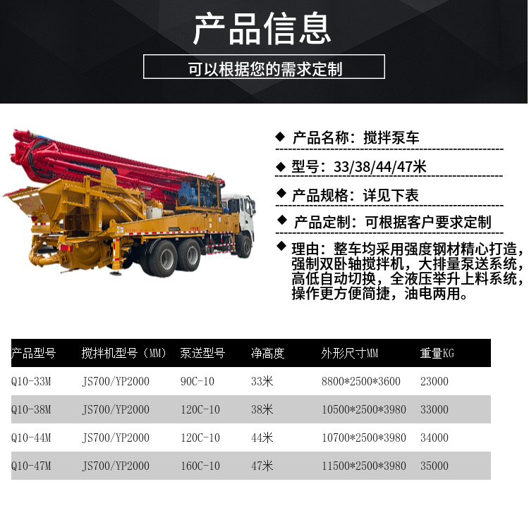 Weishi Heavy Industry's mixer with pump truck for rural urban construction is an integrated day pump concrete pump truck