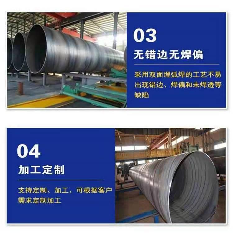 The specifications of Q235B spiral steel pipes used in the Xinqianhui pipeline for water diversion and sewage pipelines are complete