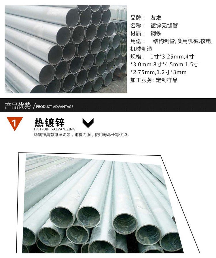 【 Thunderstorm Brightness 】 Galvanized 20 # seamless steel pipe 235 hot dip galvanized seamless pipe in production