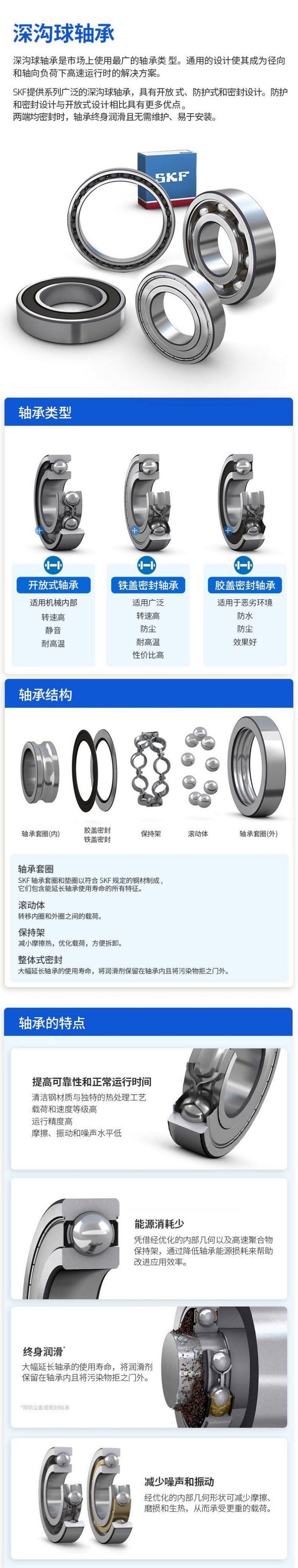 Stainless steel deep groove ball bearing, high speed, low noise, dustproof, wear-resistant, original imported