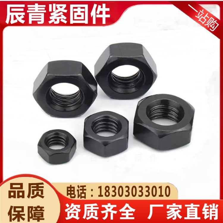 Long term supply of hexagonal nuts, grade 8.8 blackened black carbon steel outer hexagonal nuts, M, various models