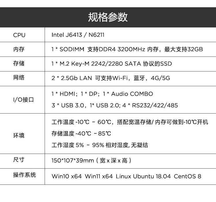 Lenovo Industrial Computer ECG-E30 Industrial Embedded System Fanless Dustproof Mini Host