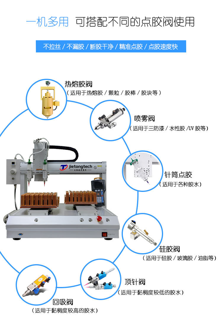 Two component screw press adhesive dispensing machine for optical components, circuit components, substrate bonding, circuit board coating machine