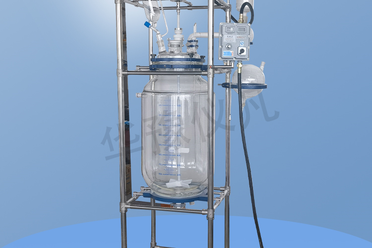 Biochemical instruments produced 5-liter laboratory thickened double-layer glass reaction kettle with comprehensive variable frequency speed control function