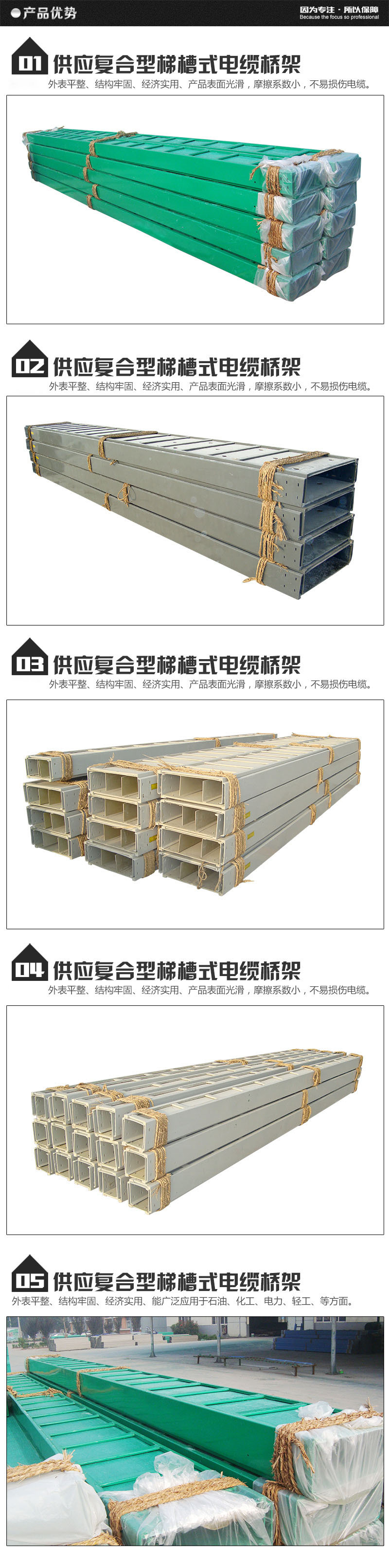 Jichuang composite epoxy resin fiberglass cable tray fireproof tray, cable tray cover plate