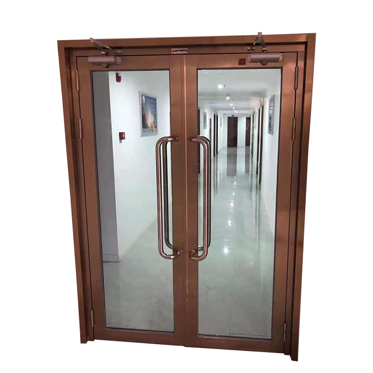 Baodun Class A crystal inorganic silicon double door fireproof glass door with short production cycle and fast shipment