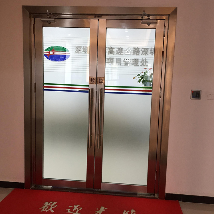 Baodun Class A crystal inorganic silicon double door fireproof glass door with short production cycle and fast shipment