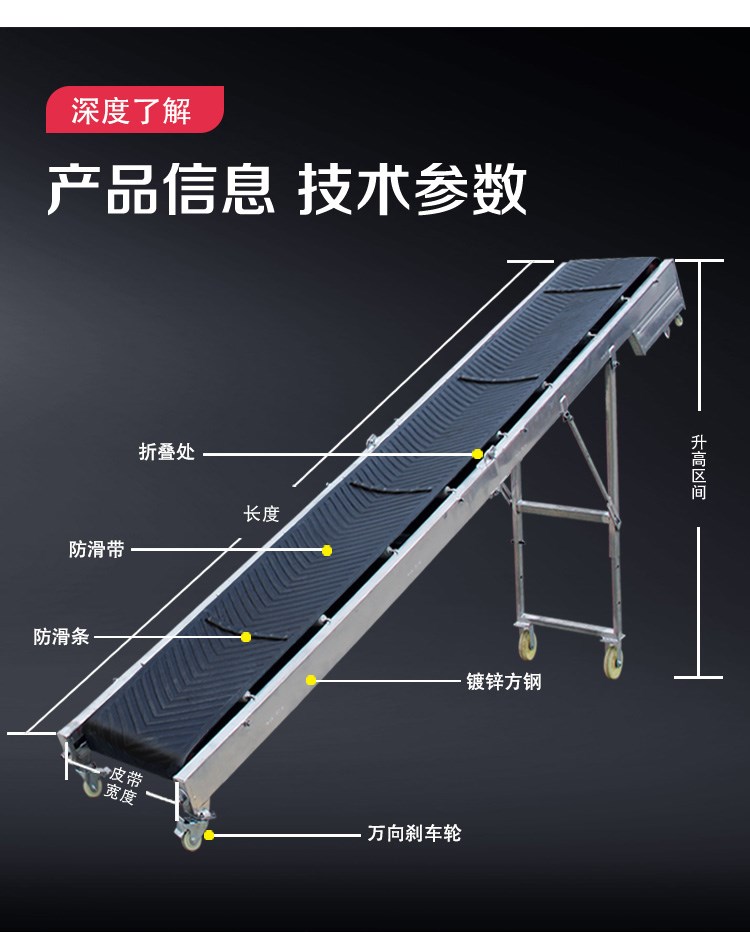 Conveyor belt, conveyor belt, fertilizer, grain loading and unloading, small household conveyor, mobile climbing conveyor