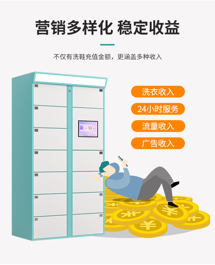 Shared intelligent shoe washing cabinet, community self-service dry cleaning shop, park cleaning, ironing, wardrobe collection, self-service laundry shop