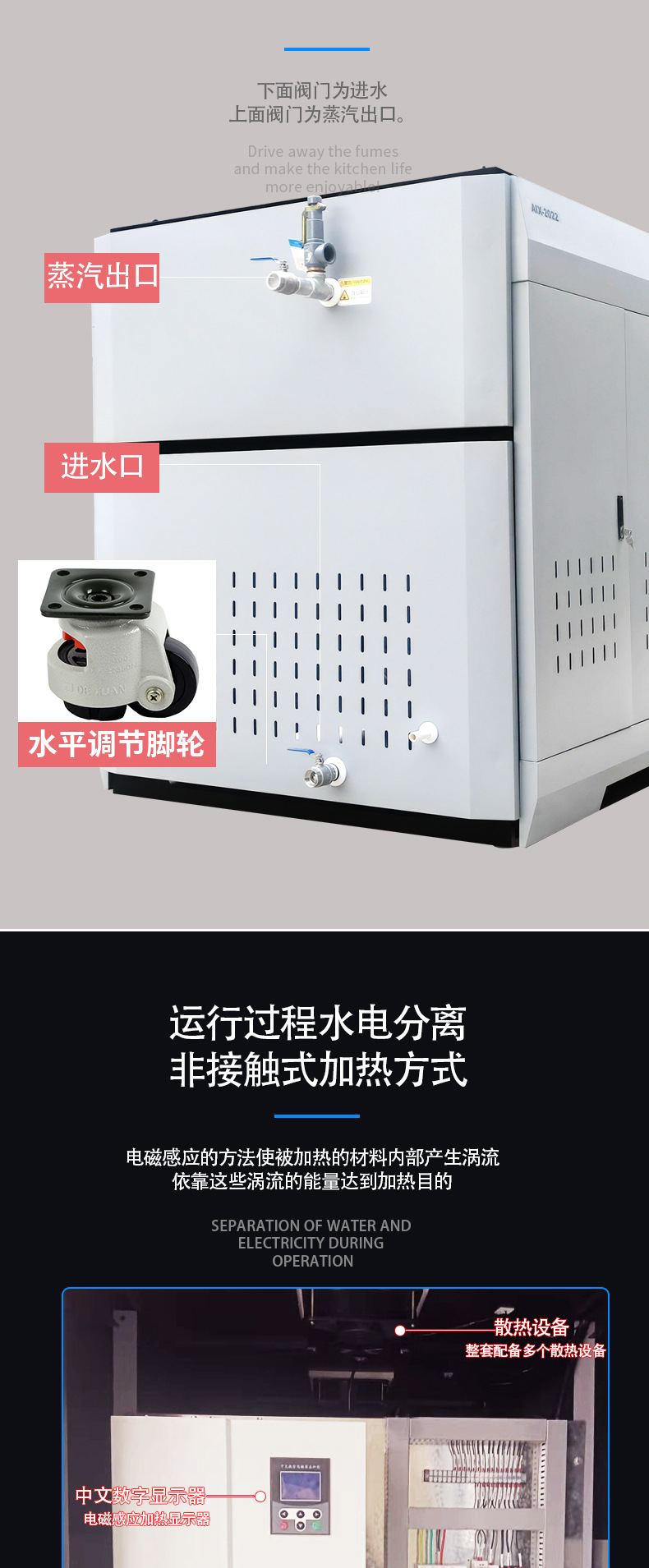 Electric boiler electromagnetic steam generator Ax variable frequency constant temperature full-automatic energy-saving commercial pressure Steam engine