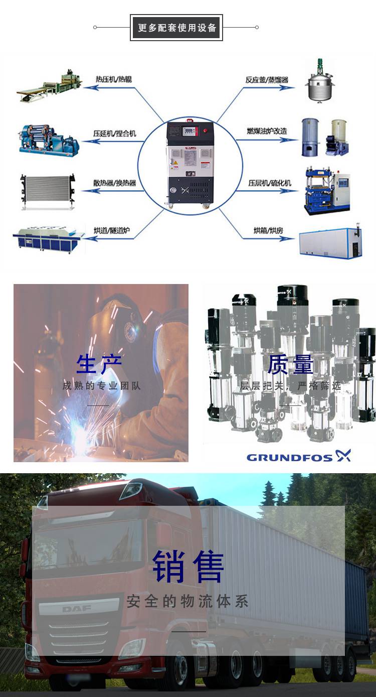 Heat transfer oil type mold temperature machine 200 ° C air-cooled heat dissipation temperature control oil temperature machine Huadexin Machinery