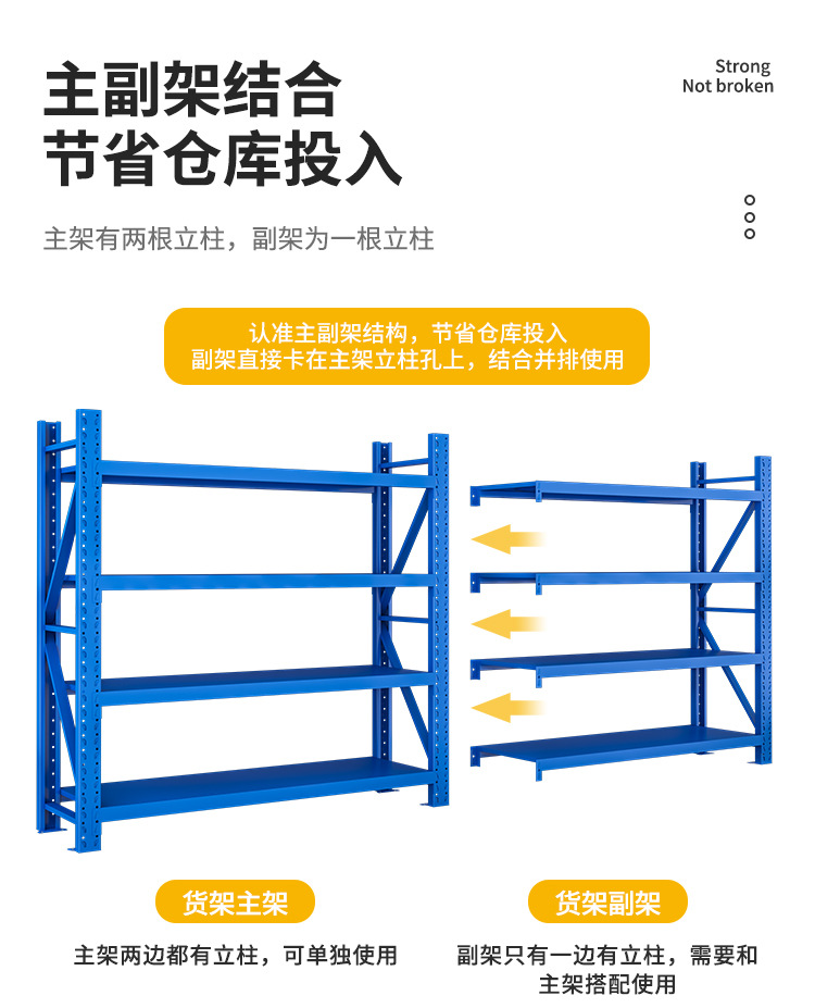 Storage shelves, multi-layer thickened, warehouse light storage racks, household and commercial detachable storage racks, display racks