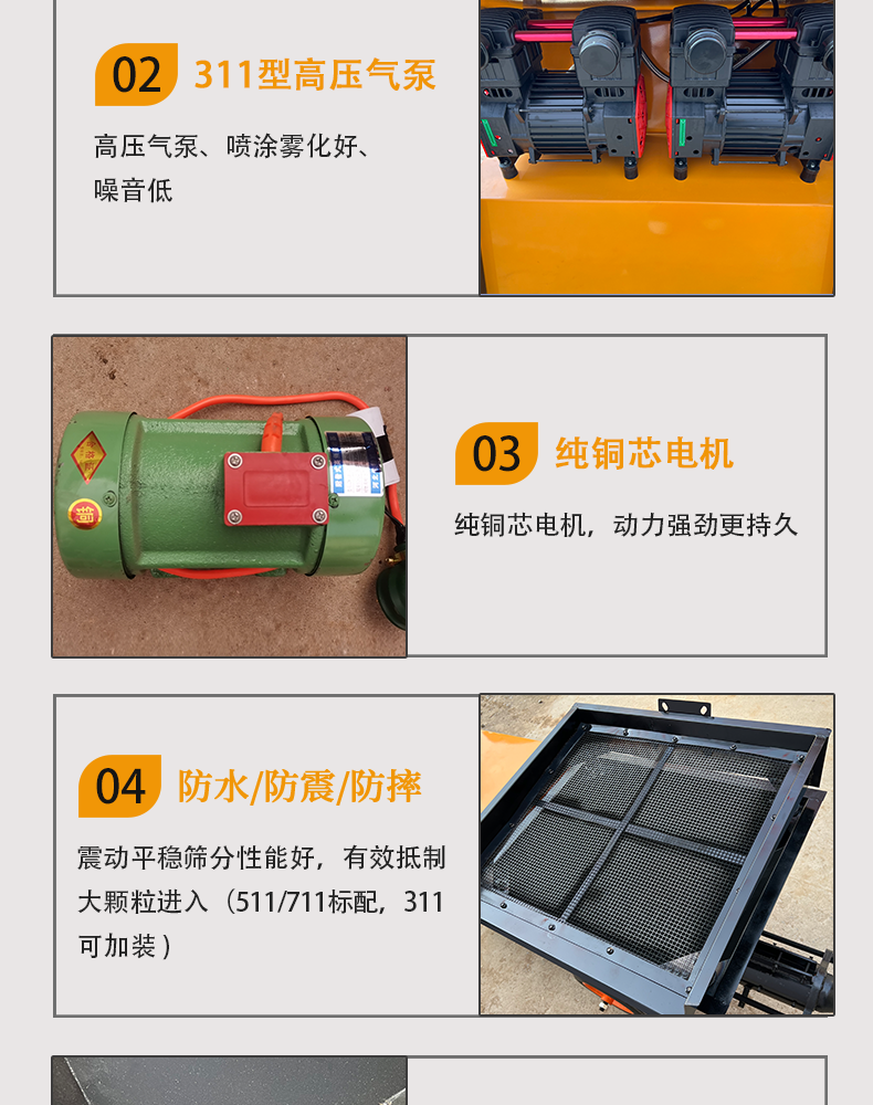 Cement mortar spraying machine, fully automatic wall plastering machine, high-power roughening putty spraying machine for inner and outer walls