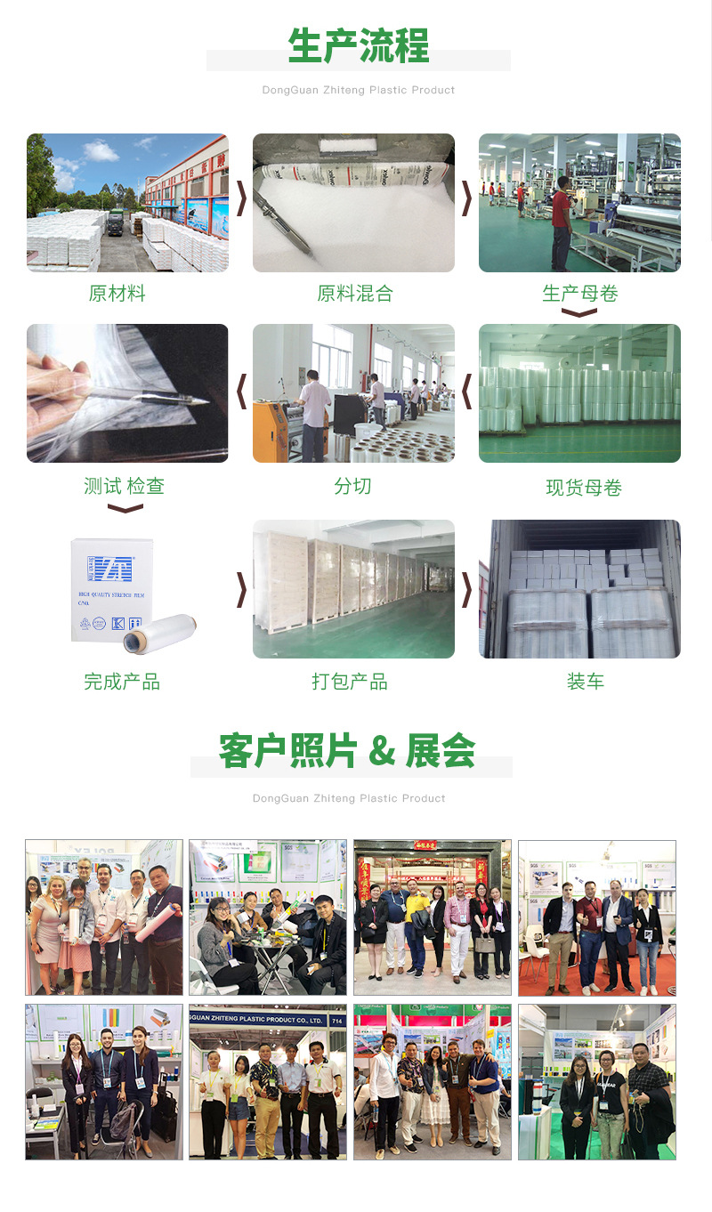 Zhiteng produces blue stretch winding film, high viscosity ultra-thin waterproof PE packaging protective film