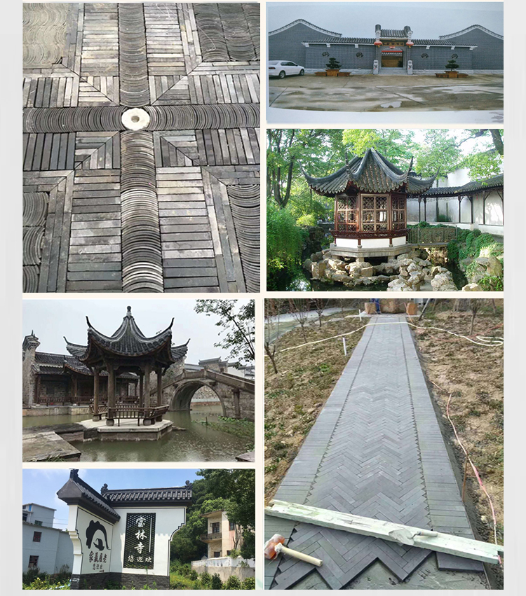 Jingqi Chinese garden building, Siheyuan, green tile, waterproof, cold resistant, high temperature resistant, creative paving and masonry