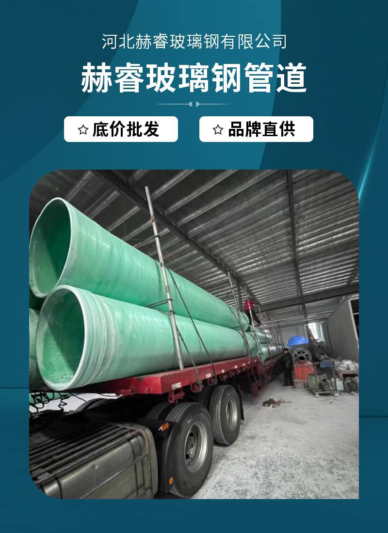 Herui High Pressure Fiberglass Reinforced Plastic Pipe Winding Process Water Supply and Drainage Pipe Composite Material Pipe