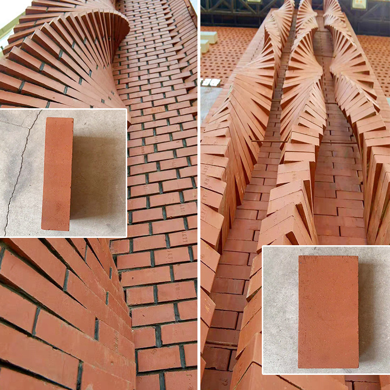 Multipurpose Red Refractory Textured Brick Clay Brick for Architecture Decoration