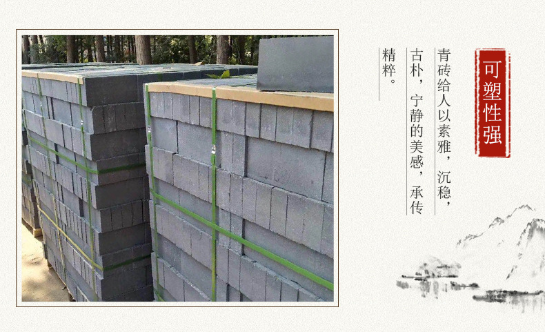 clean water walls non fading six sided glossy blue bricks Chinese style antique brick, antique wall brick