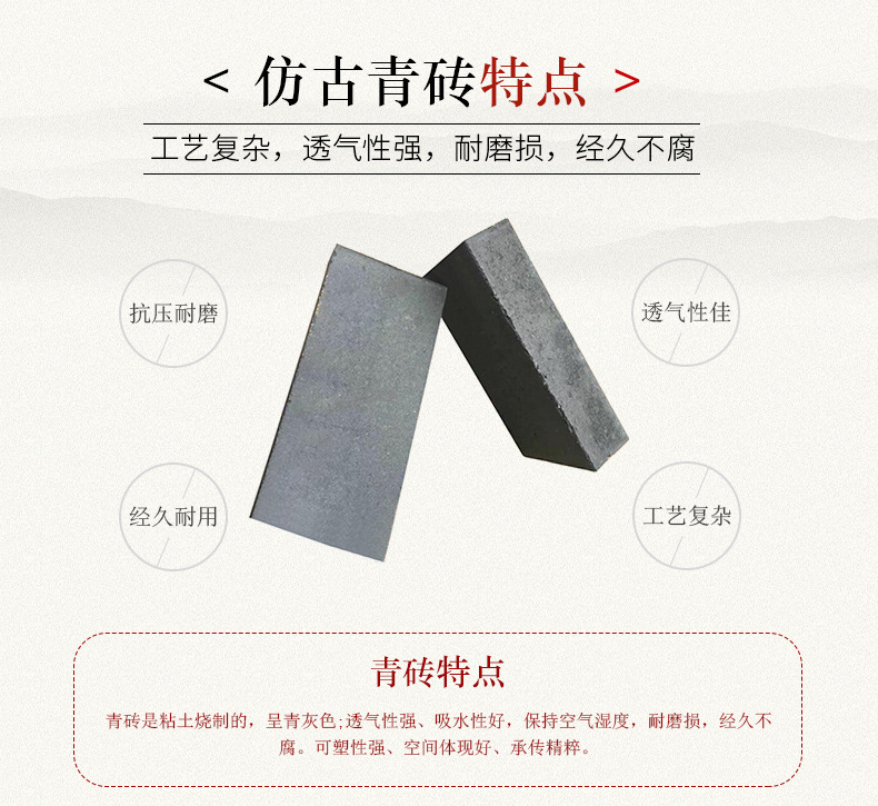 clean water walls non fading six sided glossy blue bricks Chinese style antique brick, antique wall brick