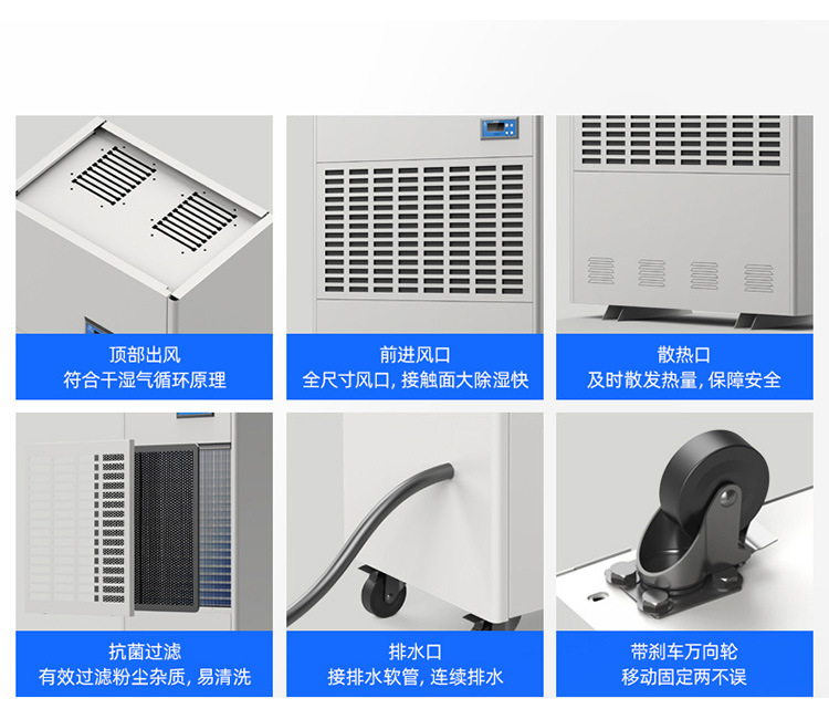 Low temperature resistant dehumidifier 480L high-power RWDW-4881E cold storage factory industrial warehouse dehumidifier Ruiwang