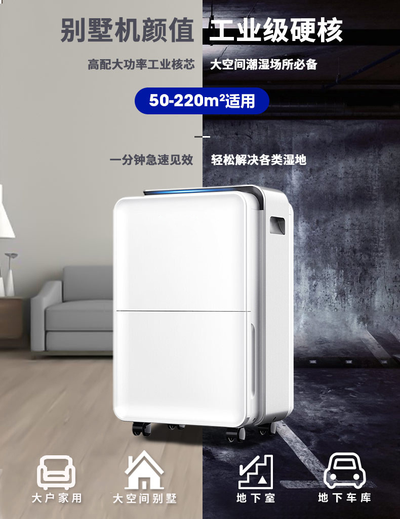 Ruiwang 30L Dehumidifier Household Indoor High Power Intelligent Silent Drying Basement Commercial Dehumidifier