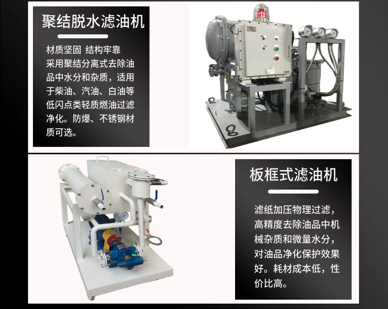 Power plant dedicated fast removal of water and impurities in the oil, coalescence and dehydration oil filter, supporting customized Qinneng brand