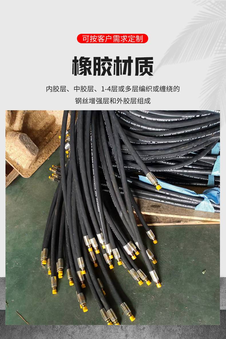 Oil resistant, heat resistant, and anti-corrosion high-pressure oil pipes, steel wire woven hydraulic oil pipes with complete specifications