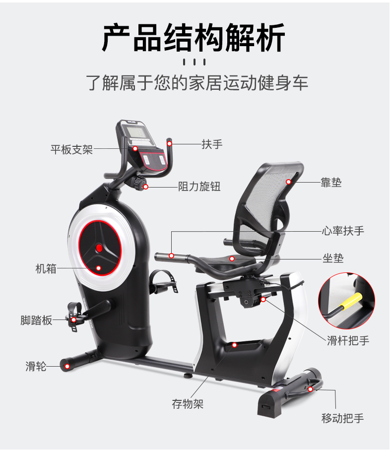 Kanglejia K8742R professional fitness bike, household bicycle, gym, commercial lower limb training fitness bike