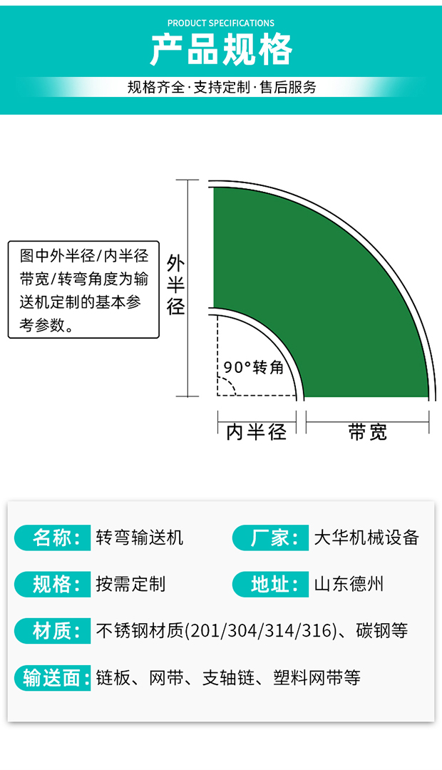 Dahua anti-skid, wear-resistant, corrosion-resistant right angle turning conveyor, express logistics sorting line, and conveying equipment