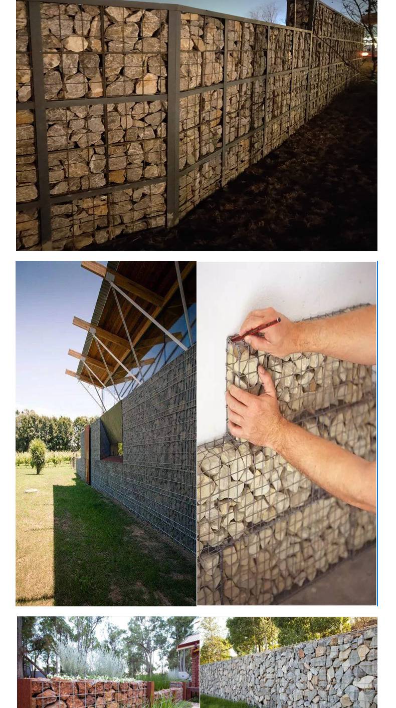 Green Ecological Landscape Gabion Mesh Wall Square Hole Electric Welding Gabion Mesh Reinforcement Gabion