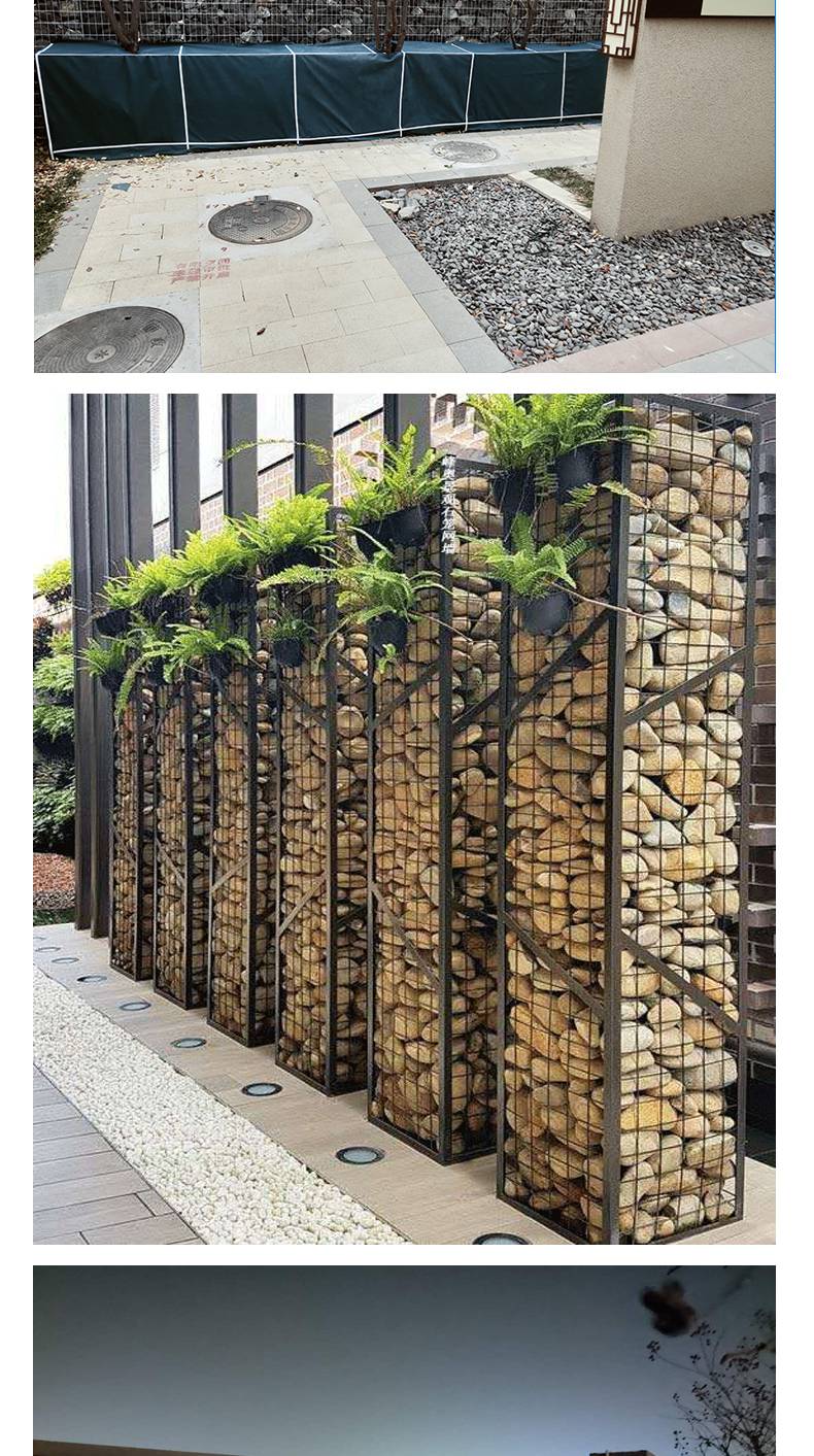 Green Ecological Landscape Gabion Mesh Wall Square Hole Electric Welding Gabion Mesh Reinforcement Gabion