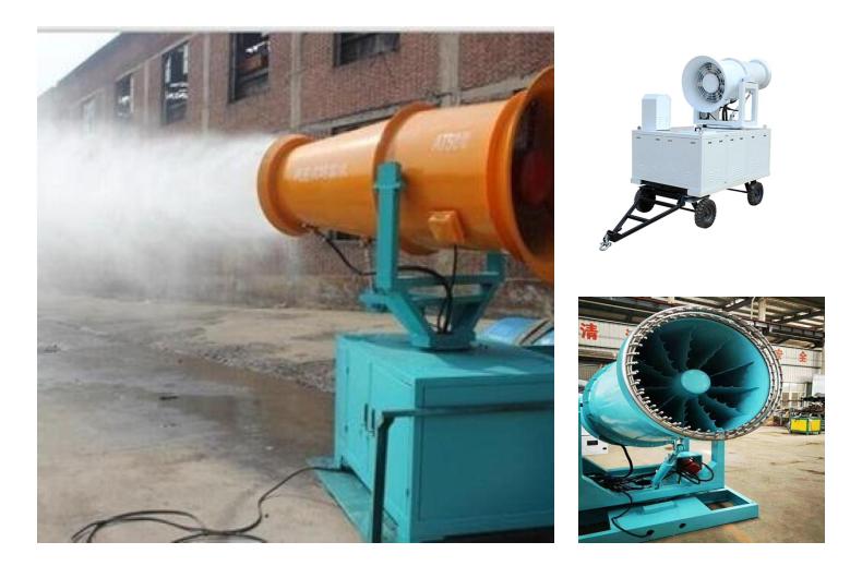 Air driven fog gun machine 40 meter coal yard dust reduction equipment No Hongmen sprinkler a001 customized H