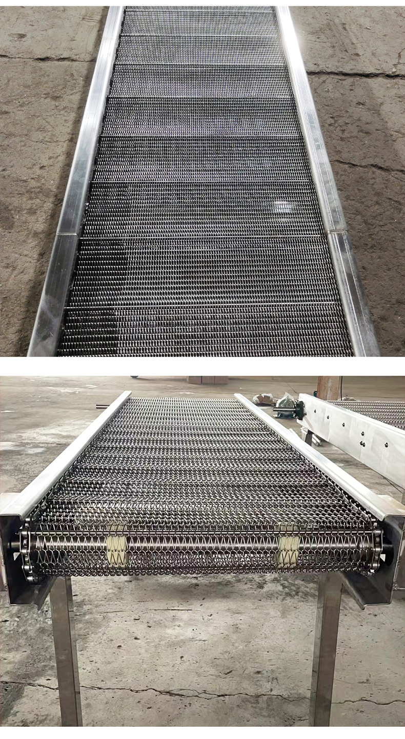 Xinshuntong stainless steel mesh belt conveyor wear-resistant and corrosion-resistant grain, fruit and vegetable belt cleaning assembly line