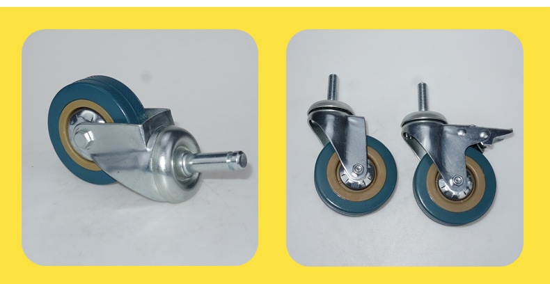 Grey rubber wheel, screw rod, universal caster, silent PVC steering wheel, nylon wheel, furniture rolling wheel manufacturer