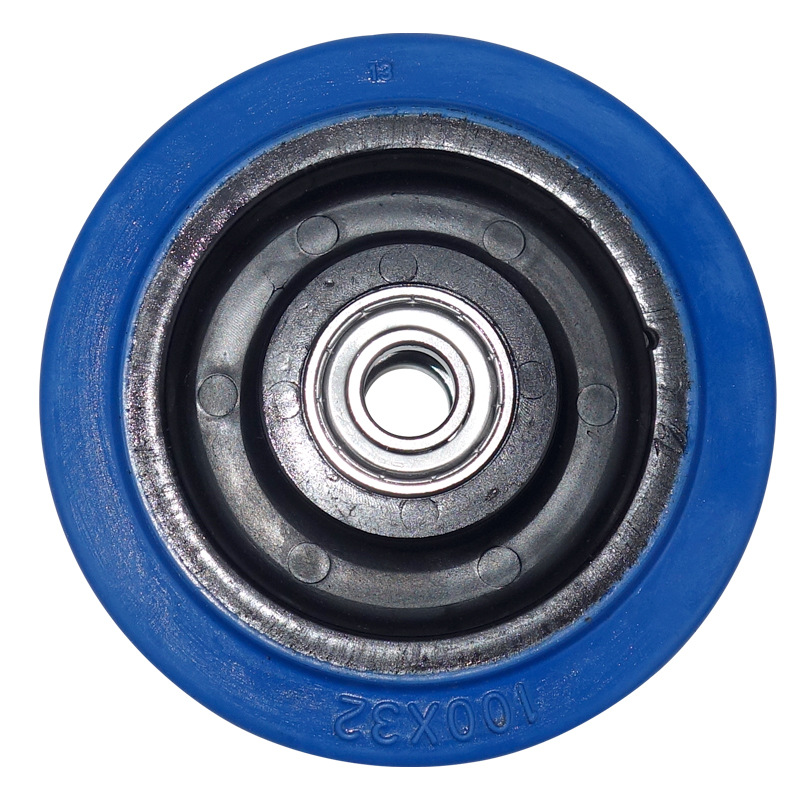 3-inch, 4-inch, 5-inch blue elastic wheels, rubber universal wheels, single wheel accessories, handcart wheels, shelf casters