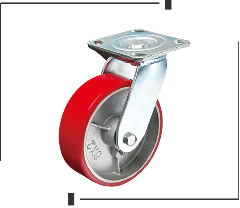 6-inch PU polyurethane heavy-duty casters with rubber wrapped universal silent iron core wheels, heavy-duty hand and foot stand wheels