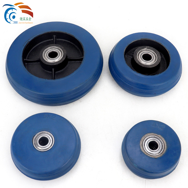 4 inch, 6 inch, 8 inch, and 10 inch iron core rubber silent wheels, heavy-duty universal casters, shelf boards, carts, carts, industrial wheels