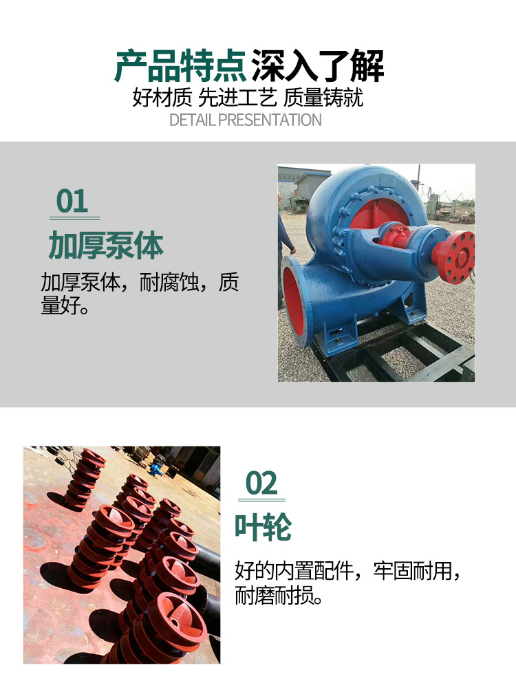 Engineering sewage discharge 10 inch mixed flow pump with a water supply capacity of 780 cubic meters and 22 kW motor payment