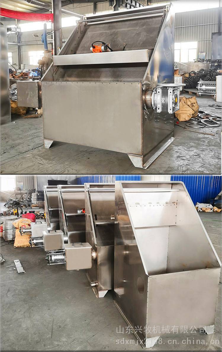 Inclined screen solid-liquid stainless steel pig manure dehydrator made of stainless steel material, screen drying machine, one button electric start