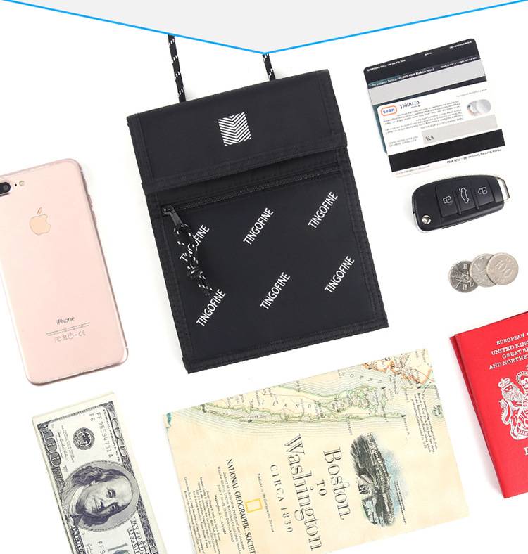 Weiqiang * * * Hanging Neck Passport Bag RFID Burglar Proof Document Bag Multifunctional Storage Phone Bag Zero Wallet Method