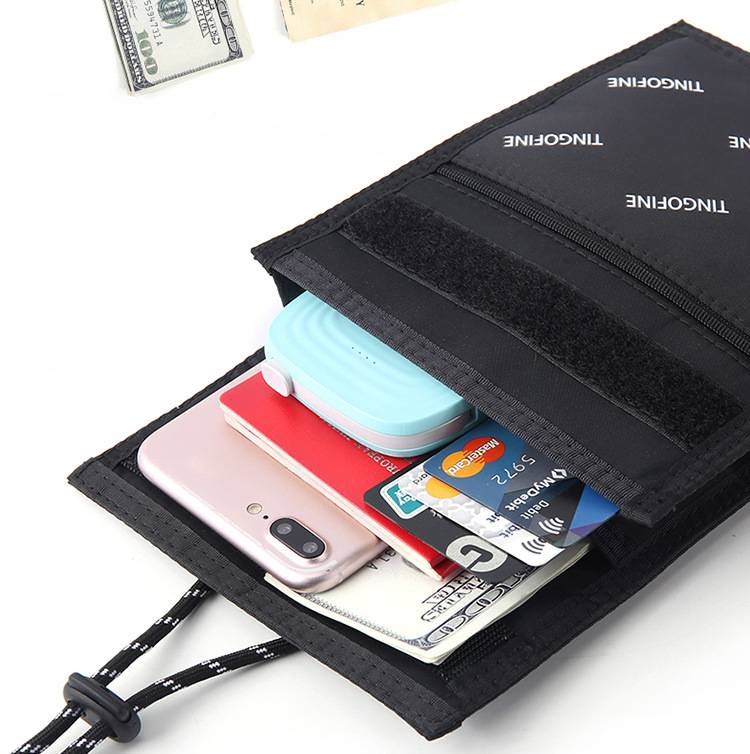 Weiqiang * * * Hanging Neck Passport Bag RFID Burglar Proof Document Bag Multifunctional Storage Phone Bag Zero Wallet Method