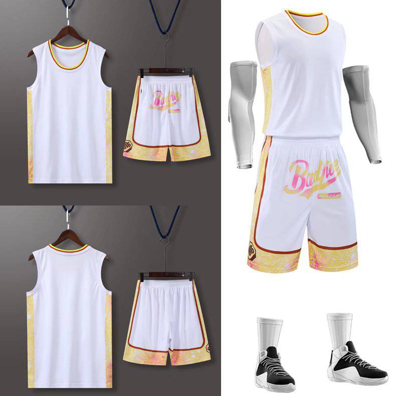 Men's and women's basketball jersey set, jersey printing, group purchase, training jersey, tank top, team jersey with zipper on both sides pockets