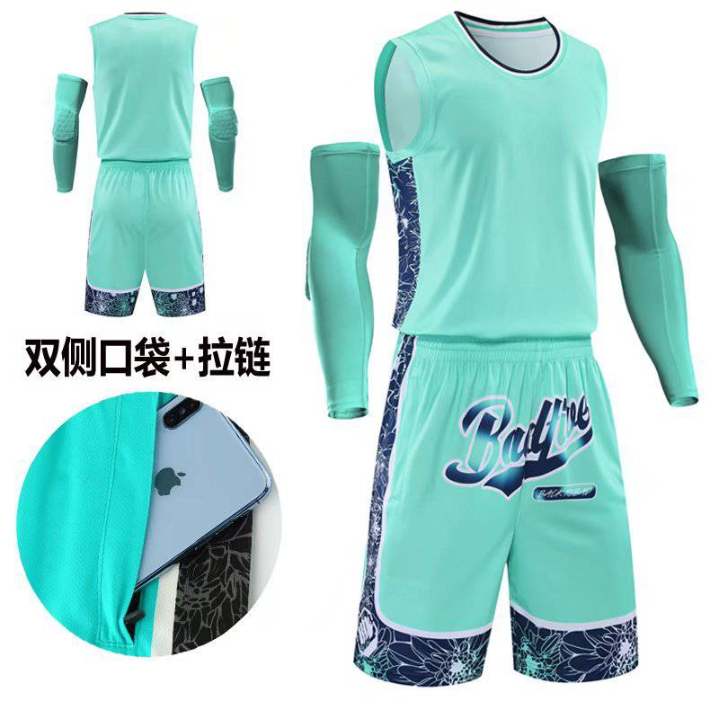 Men's and women's basketball jersey set, jersey printing, group purchase, training jersey, tank top, team jersey with zipper on both sides pockets