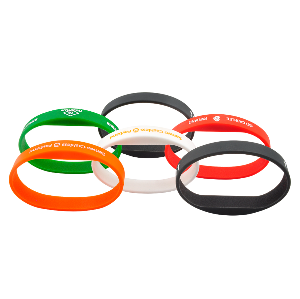 RFID bracelet access control IC card made of silicone material, waterproof silicone wristband, customized ID card