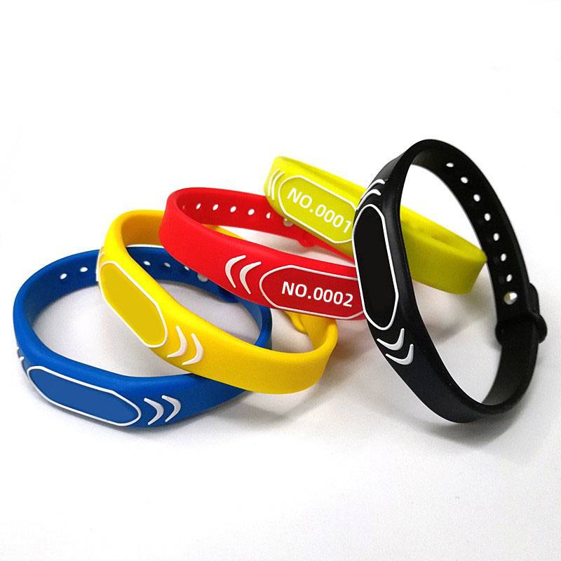 RFID bracelet access control IC card made of silicone material, waterproof silicone wristband, customized ID card