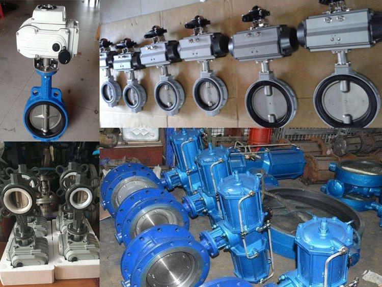 Yuanda Valve D971X-10/16 Center Line Soft Seal 80 Rubber lined DN150 Cast Iron Switch Electric Wafer Butterfly Valve