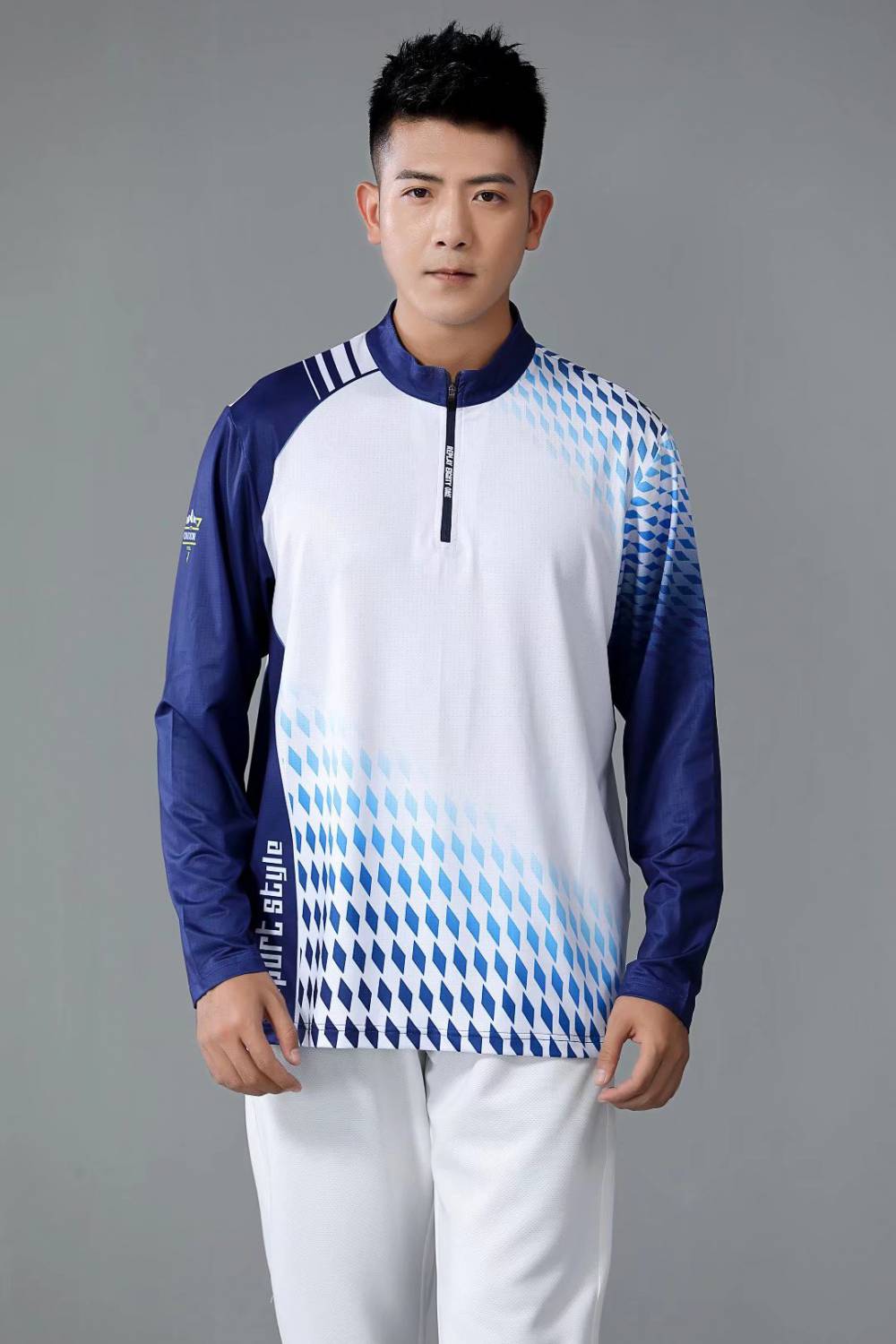 Quick drying autumn  winter long sleeved table tennis badminton jacket top casual sports volleyball half zipper